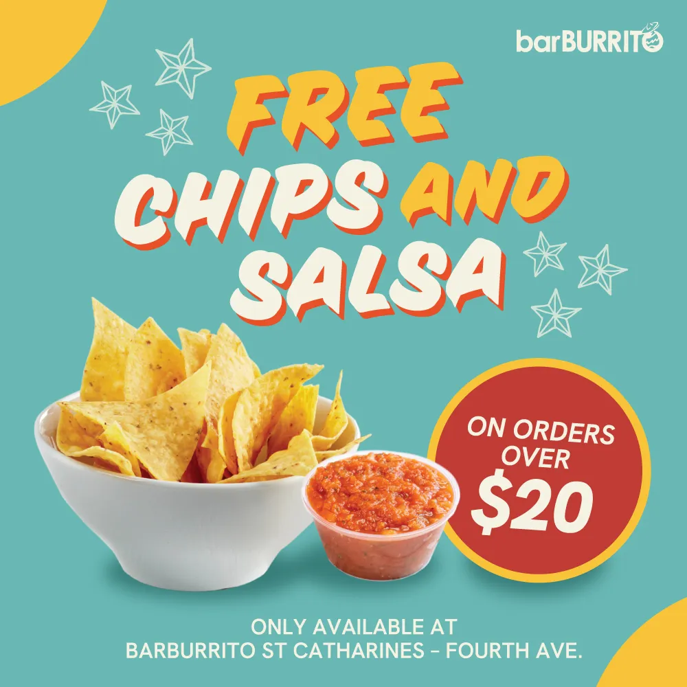 St Catharines Fourth Ave free chips and salsa offer, feed post